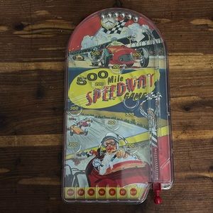 500 MILE SPEEDWAY GAME SCHILLING REPO PINBALL STEEL MARBLE HANDHELD 2007